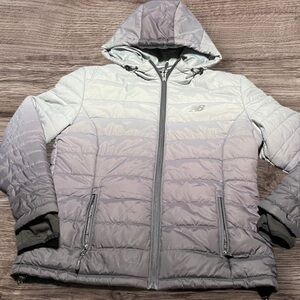 New Balance Two-Tone Gray Hooded puffer Jacket